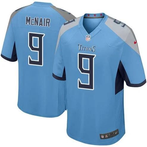 Men Tennessee Titans #9 Steve McNair Nike Light Blue Game NFL Jersey